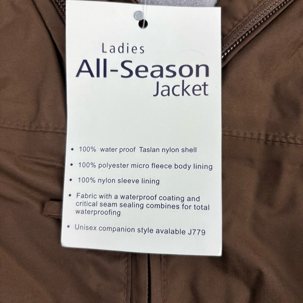 NWT Port Authority Brown and Cream Windbreaker Rain Jacket Winter Women’s Large - Picture 4 of 10